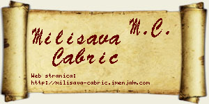 Milisava Čabrić vizit kartica